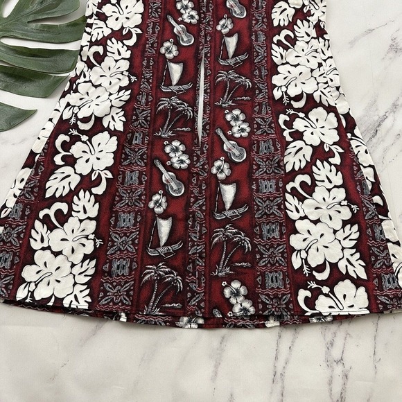 Rainbow Hawaii Womens Vintage Y2k Mini Dress Size L Red White Tropical Floral - Picture 10 of 10